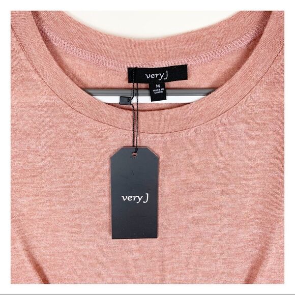 Very J Blush Short Sleeve Jersey Fit Flare Dress Medium NWT - Picture 4 of 10